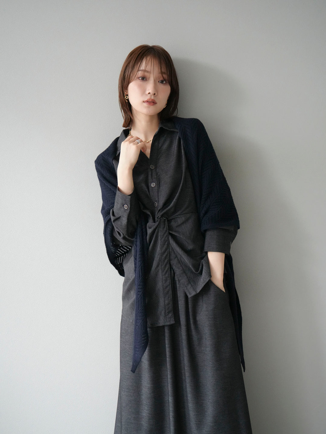 [SET]ツイストデザインシャツ＆スカートSET UP