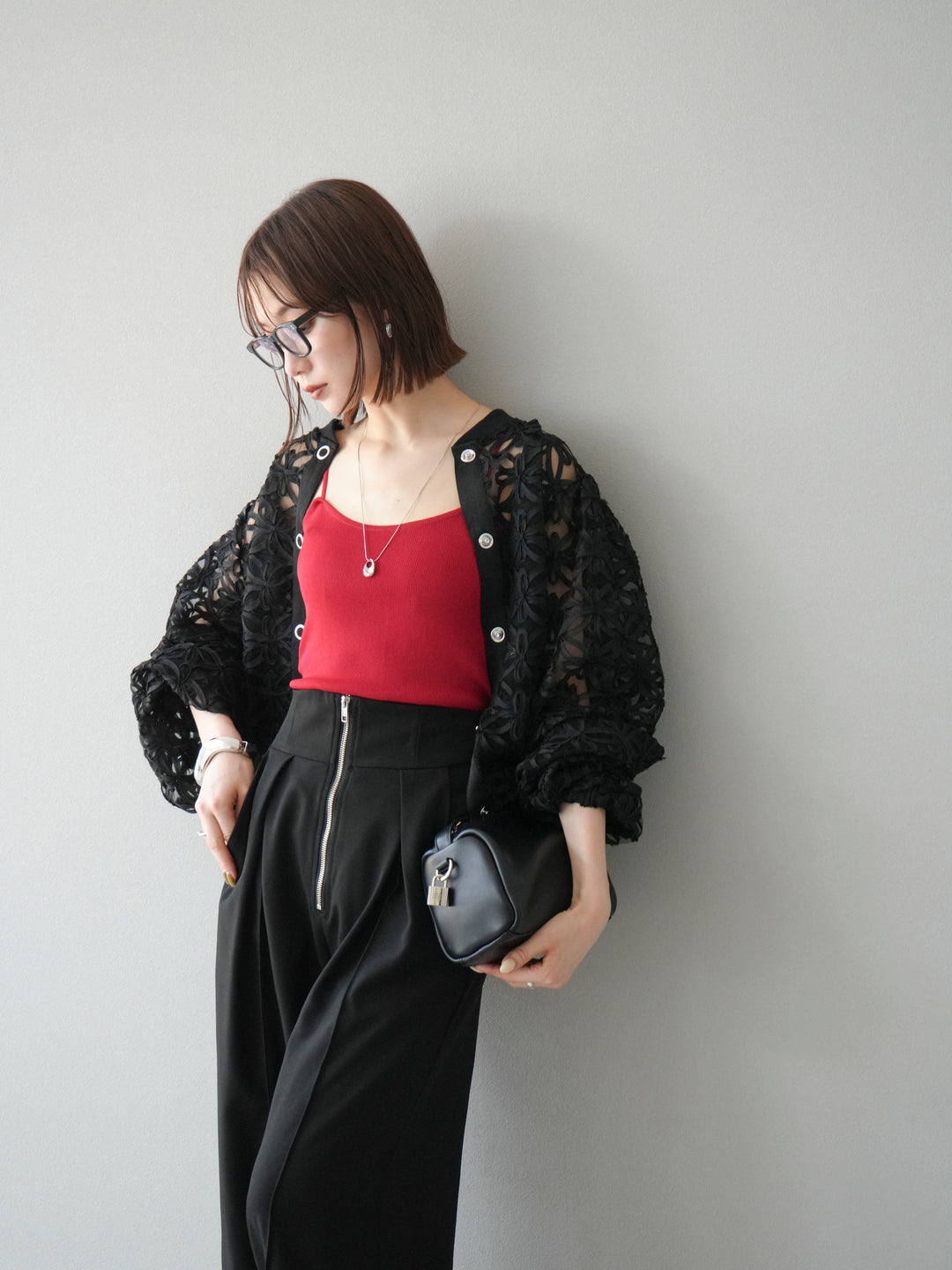 [予約]テープレースシアーブルゾン/ブラック