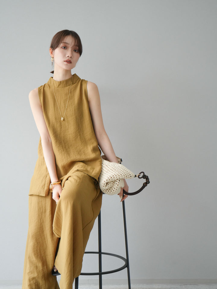 [SET]ホルターネックバックスリットブラウス＆スーパーワイドパンツSET UP(2set)