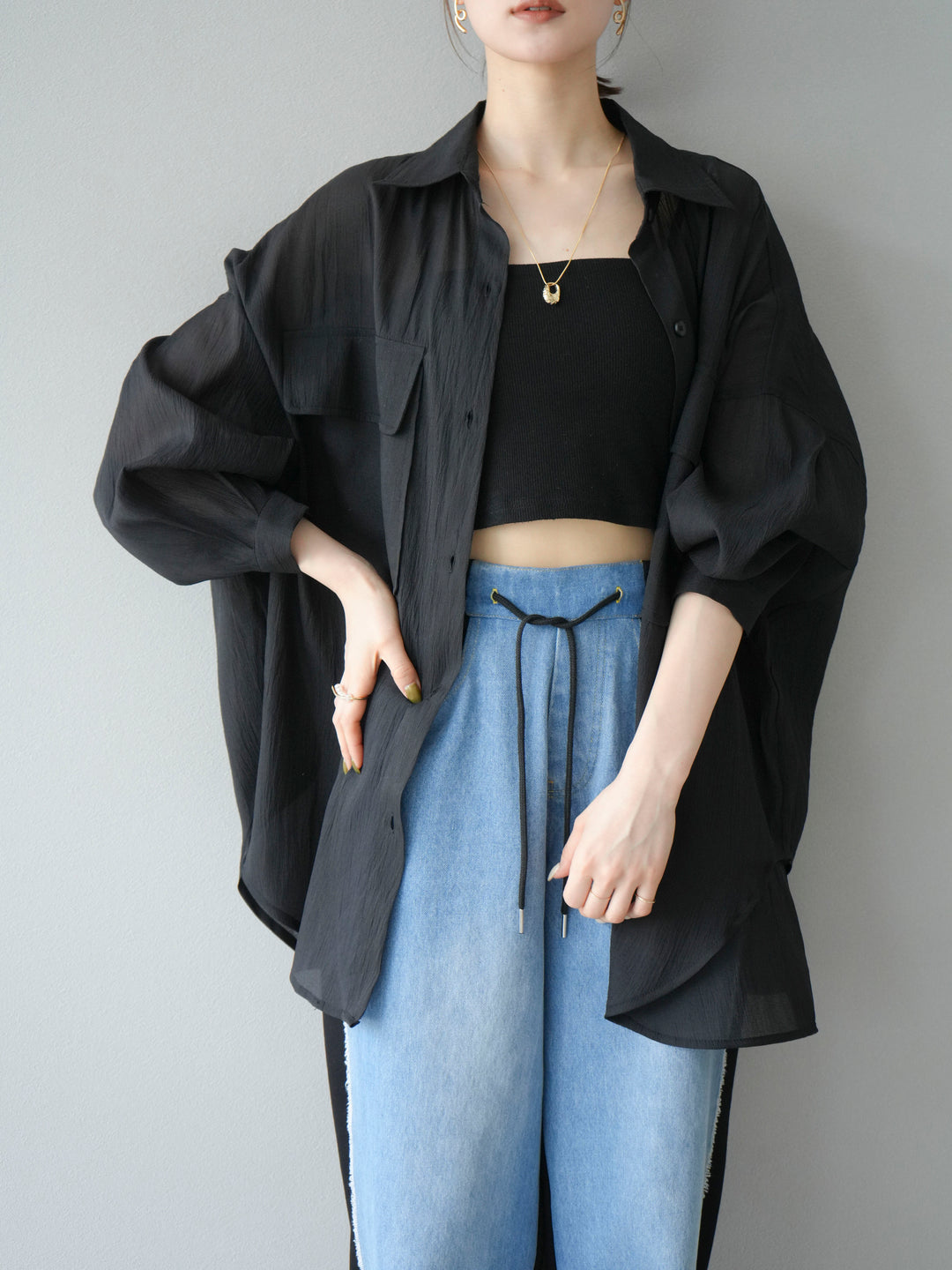 [SET]BIGポケットオーバーシアーシャツ+BIGポケットオーバーシアーシャツ(2set)