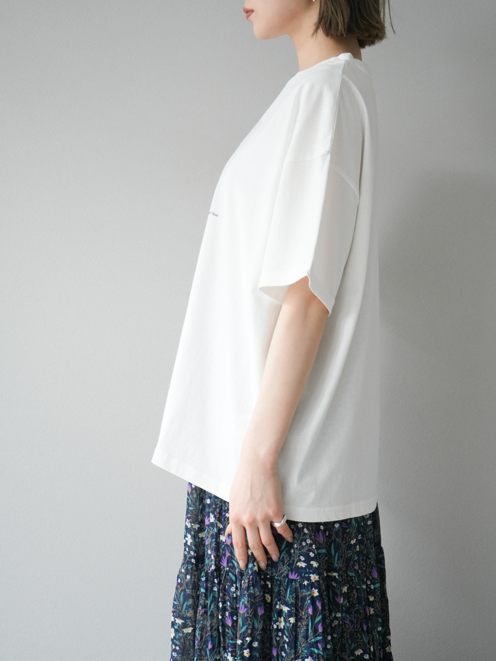 [予約]フラワーフォトビッグTシャツ/オフ2