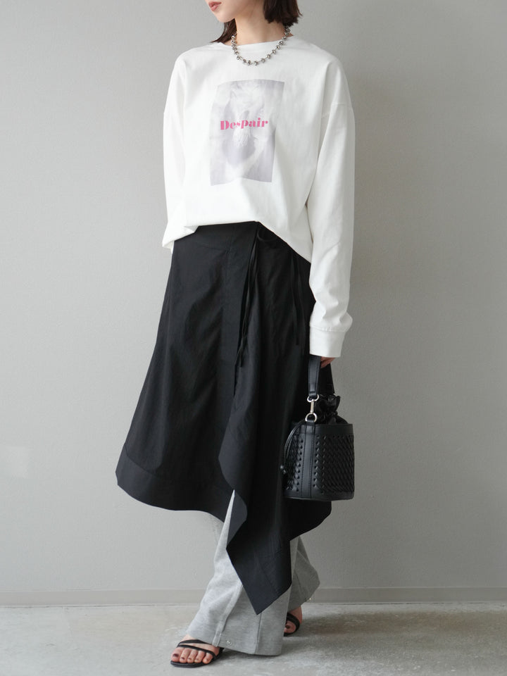 [予約]アシンメトリーレイヤードスカート/ブラック