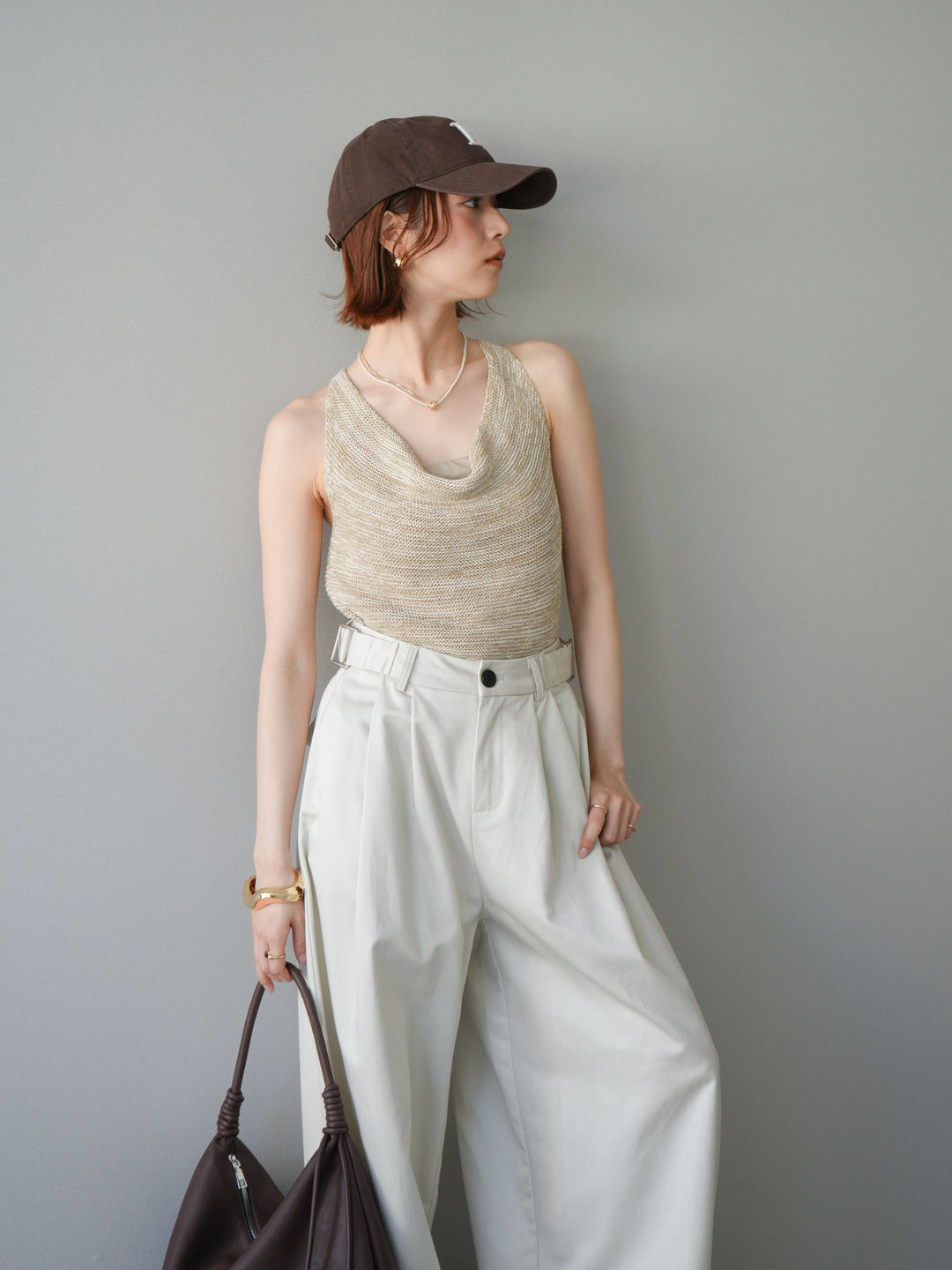 [予約]メランジニットアメスリトップス/beige