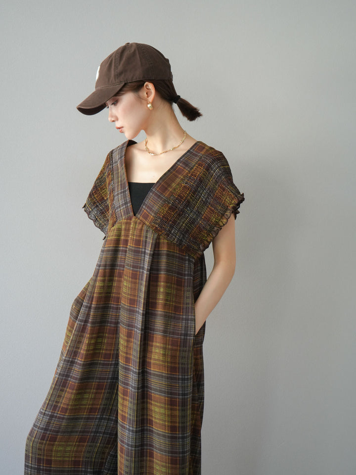 [SET]シアーチェックシャーリングサロペット+シアーチェックシャーリングサロペット(2set)