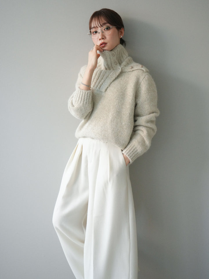 [予約]ネック付MIXニットアンサンブル/apricot