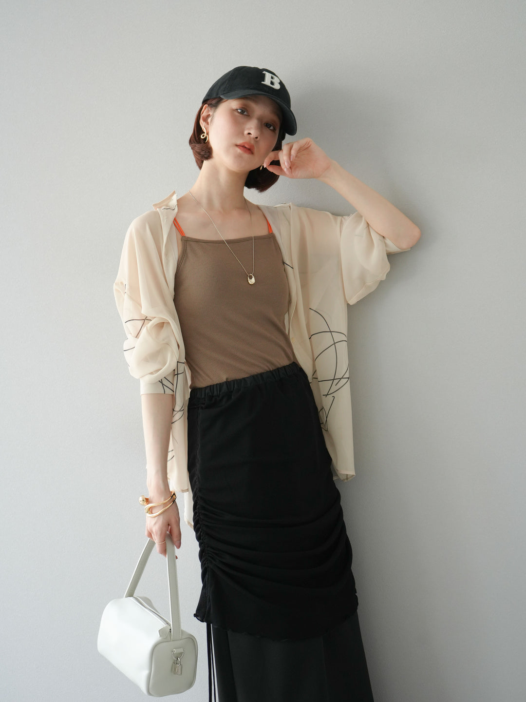 【預購】B字刺繡棒球帽/黑色