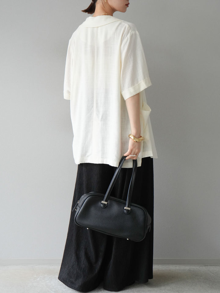 [予約]楊柳バギーパンツ/ブラック