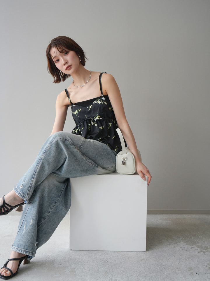 [SET]フラワープリントキャミソール+フラワープリントキャミソール(2set)