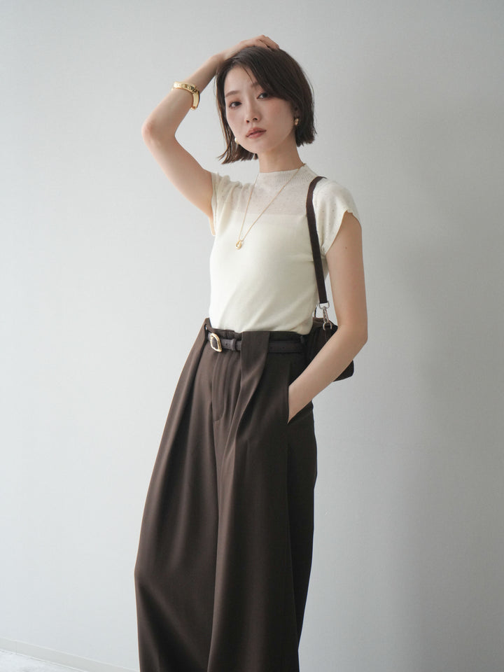 [SET]ビジューシアーフレンチニット+選べるアクセセット(2set)