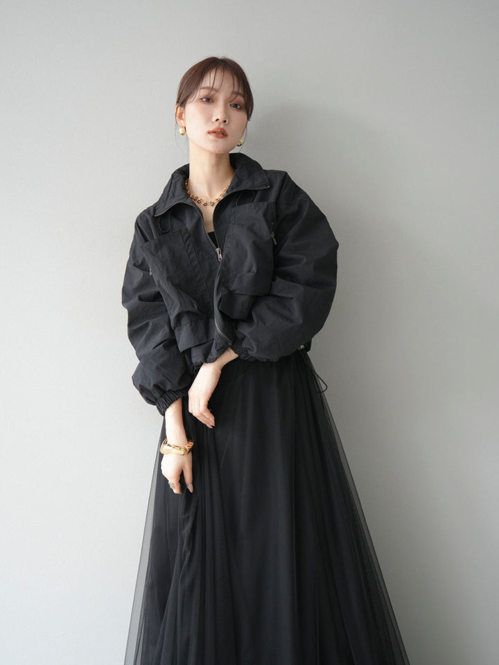 [予約]ポケットデザインショートブルゾン/ブラウン