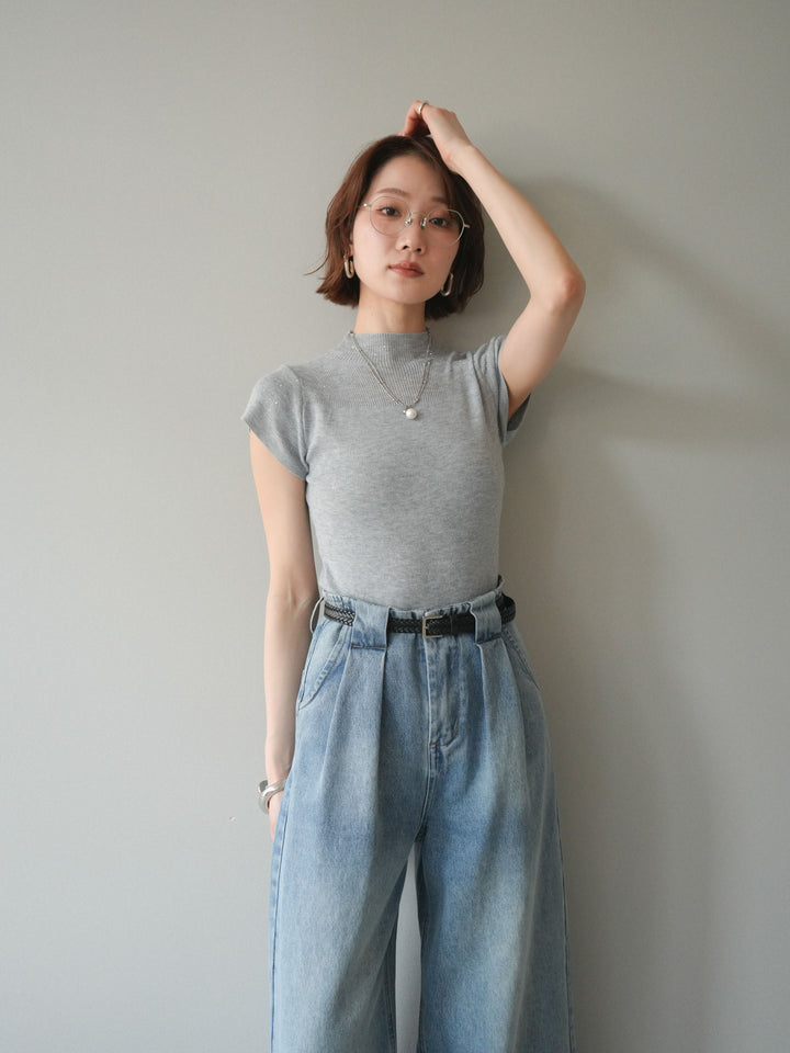 [SET]ビジューシアーフレンチニット+選べるアクセセット(2set)