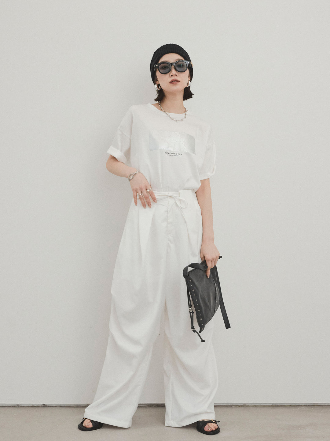 [預購] Design Loop 側邊褶褲/白色