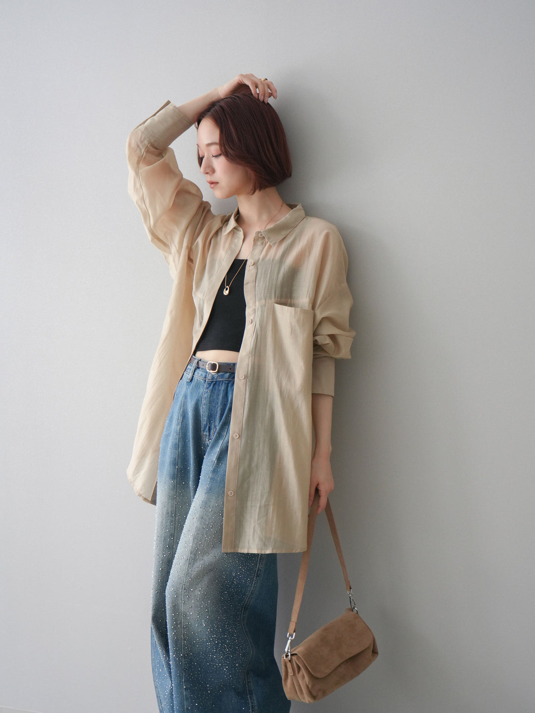 [予約]シアーオーバーシャツ/beige