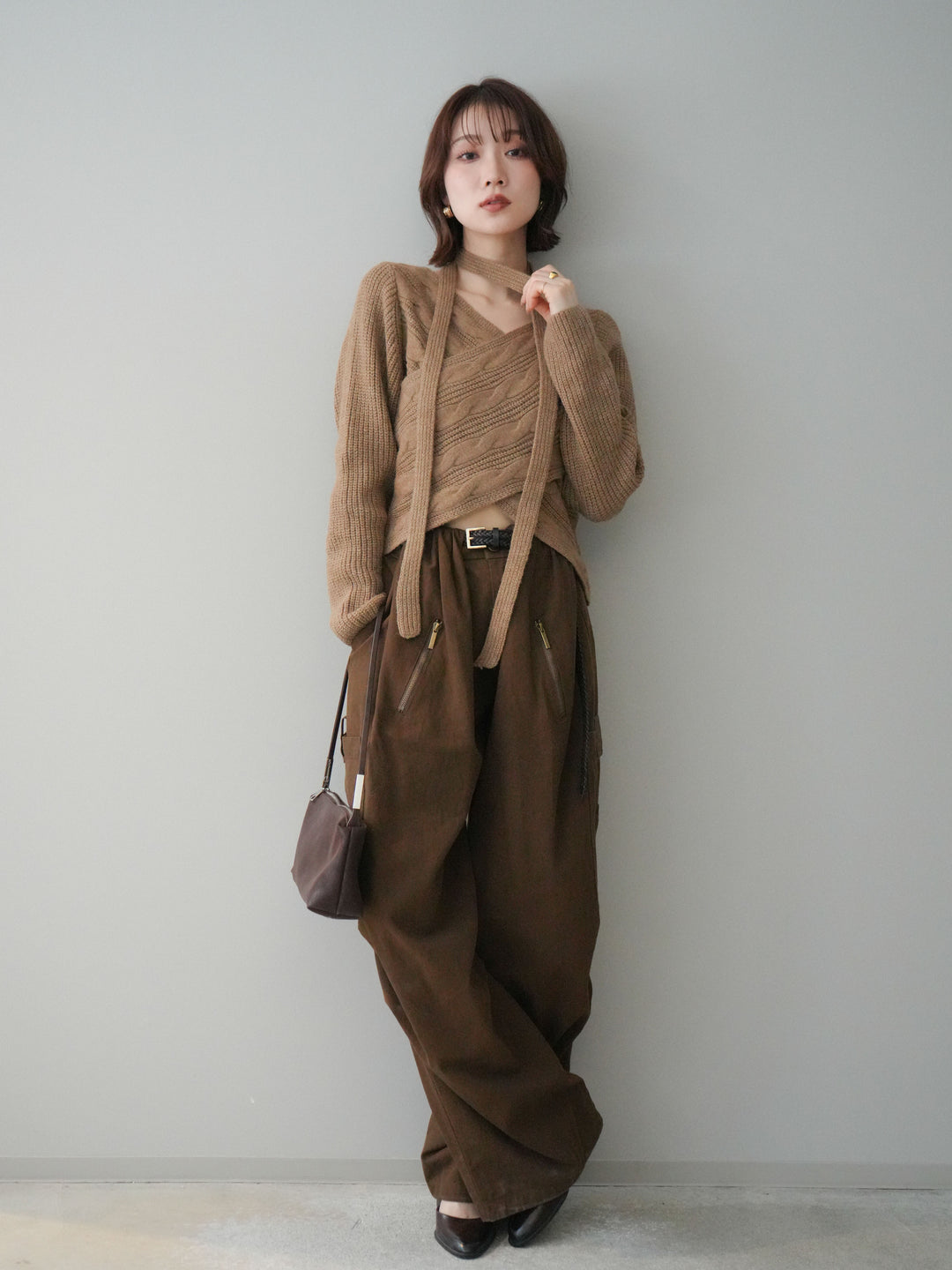 [予約]コットンタックループパンツ/brown