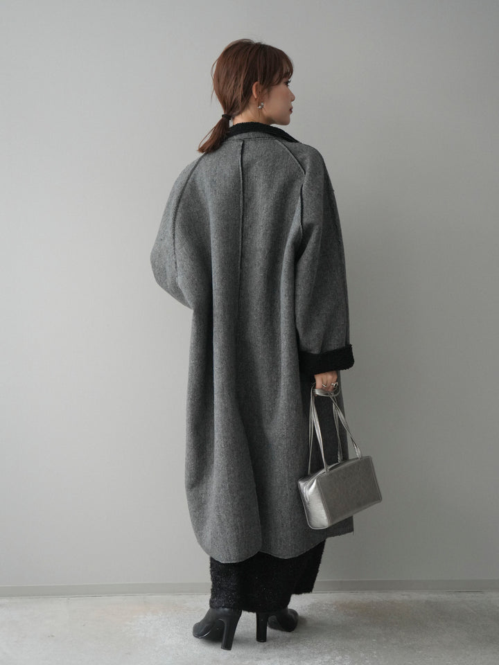 [SET]アウトシーム裏ボアコート+ラメシャギートップス(2set)