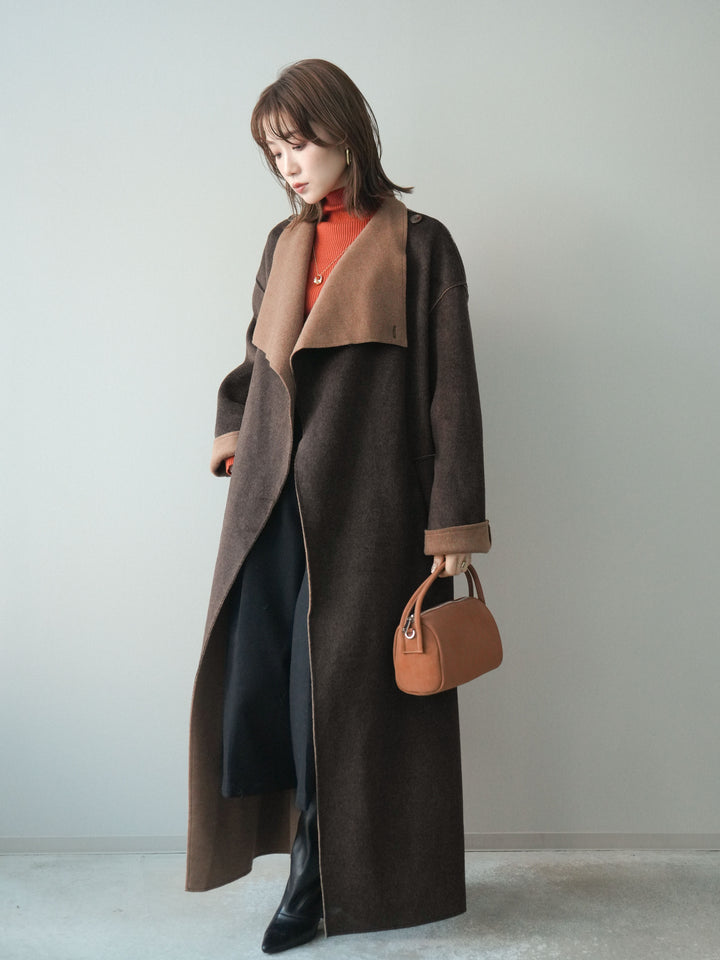 [SET]ベルト付ウールタッチミディアムパンツ+ベルト付ウールタッチミディアムパンツ(2set)