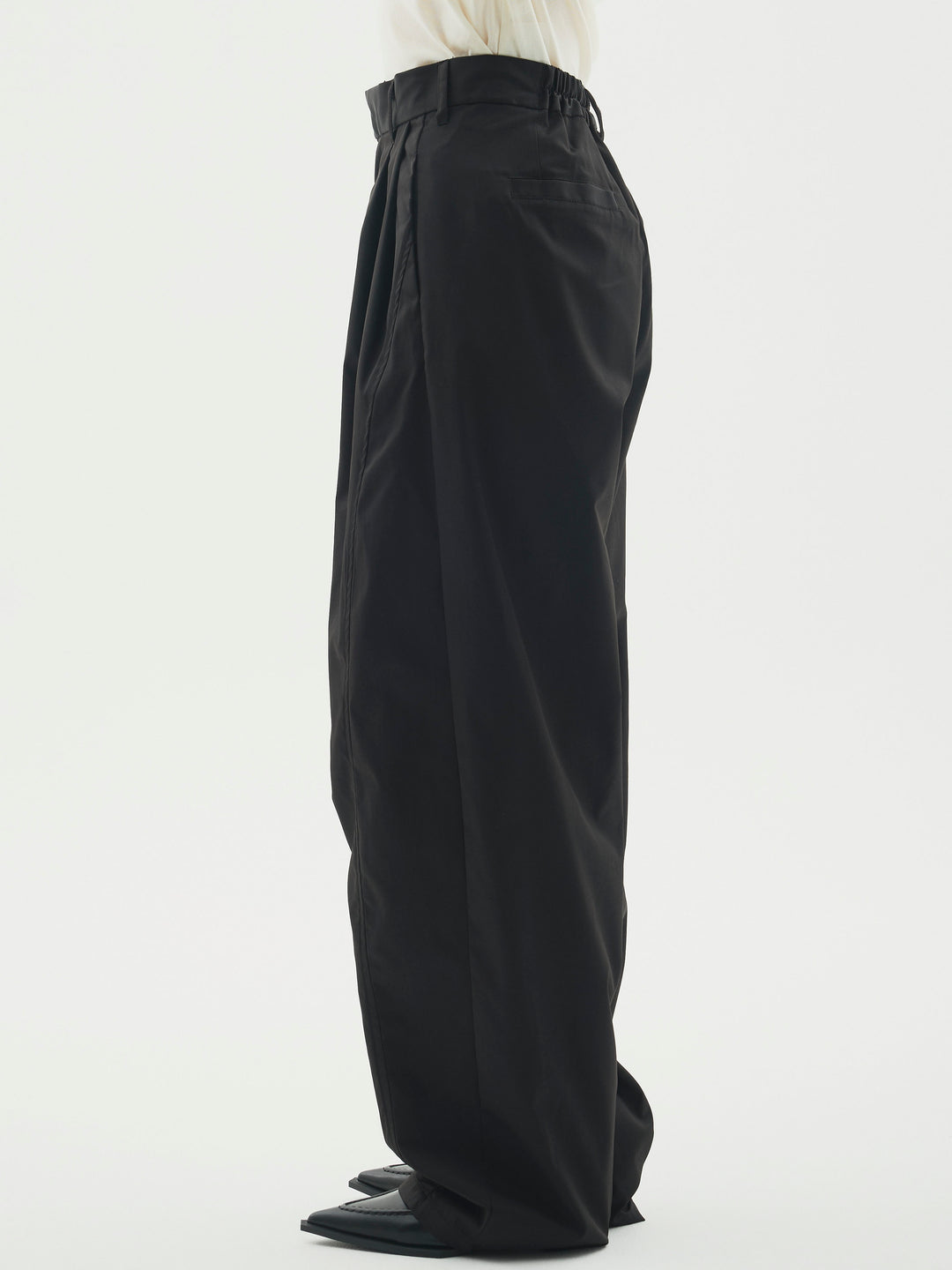 [予約]タフタワイドカーブパンツ/ブラック