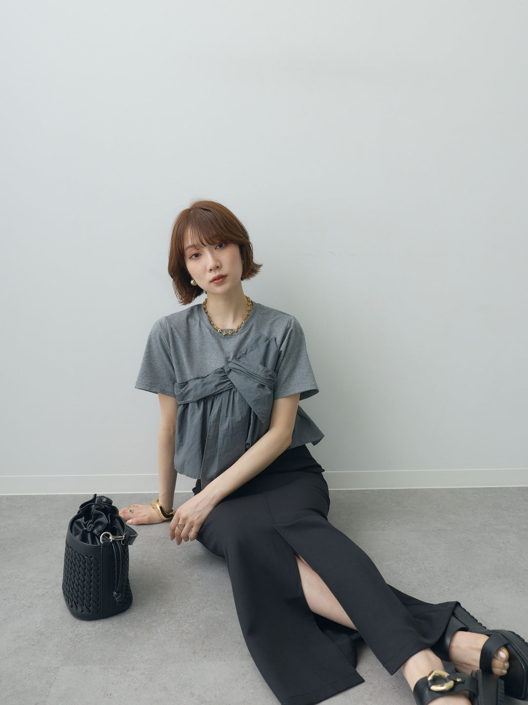 [SET]ナイロンドッキングツイストTEE +ナイロンドッキングツイストTEE (2set)