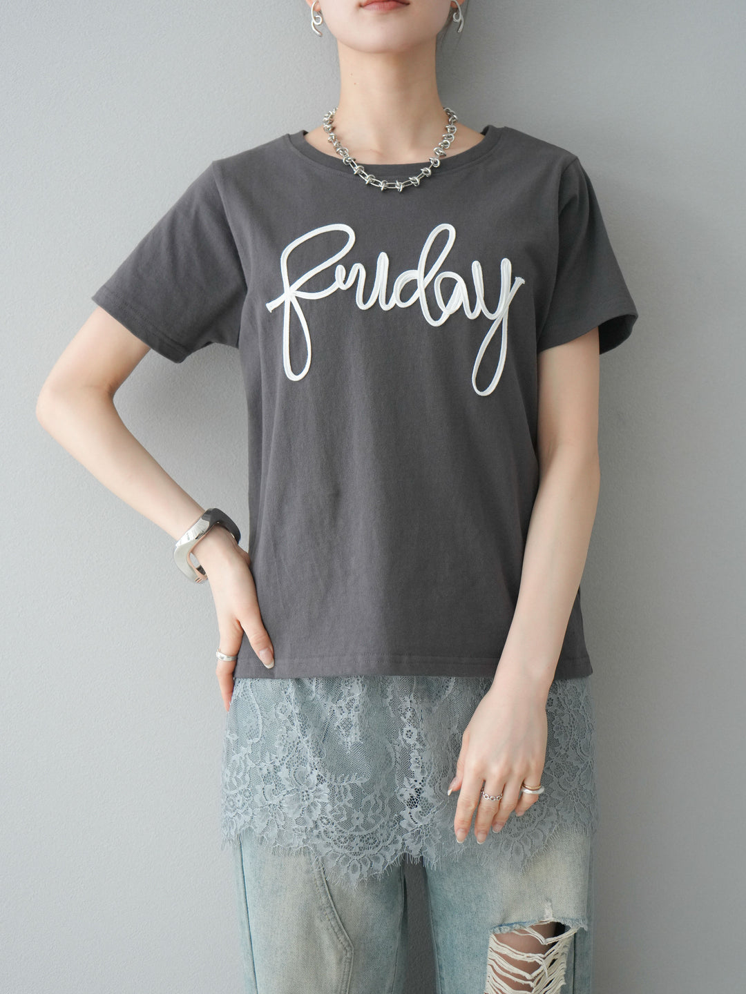 [予約]コードロゴTシャツ/チャコール