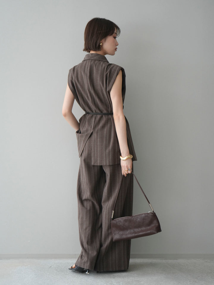[SET]モチーフベルト付ストライプジレ＆パンツSETUP