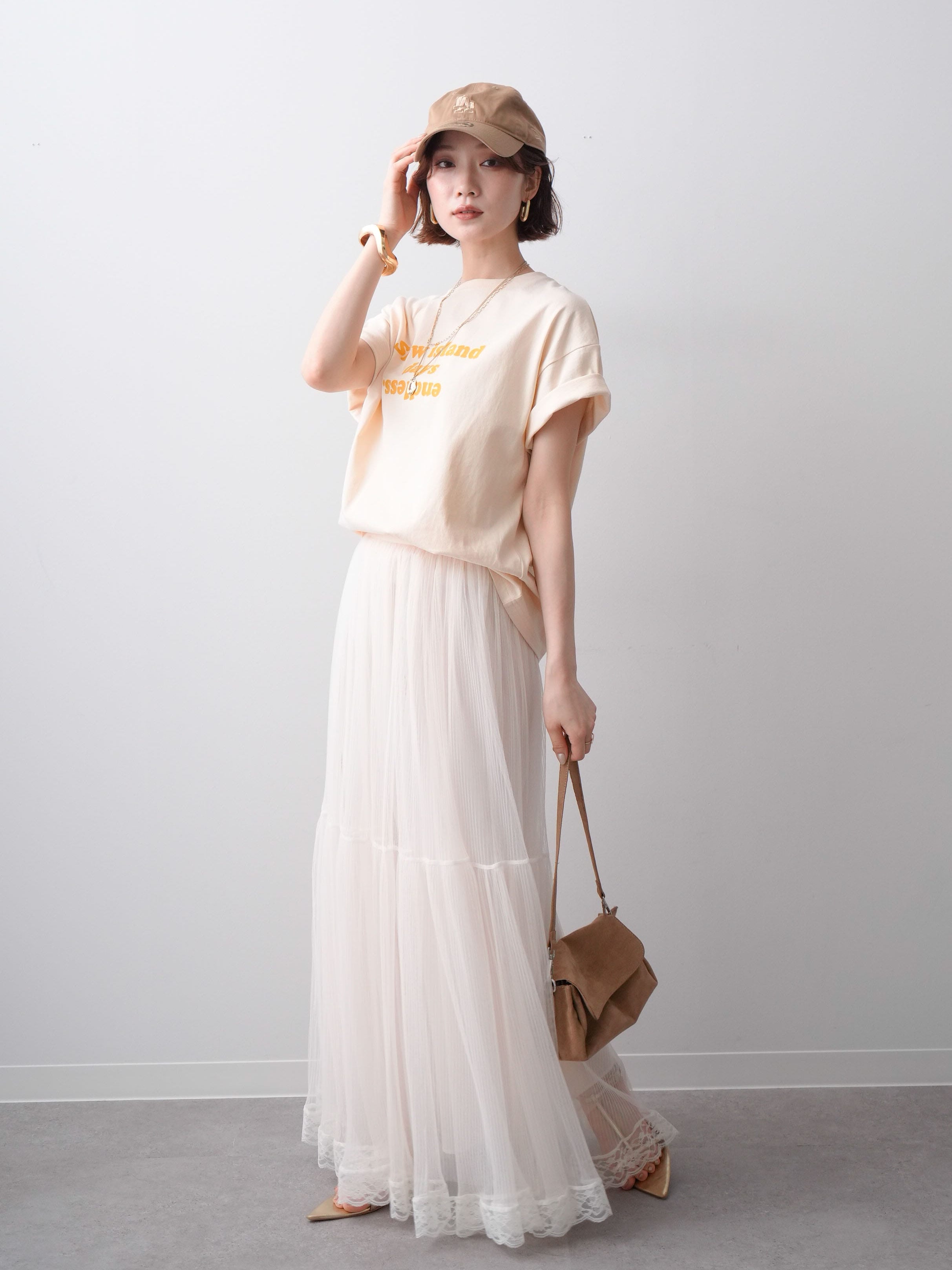 SET]フロッキーロゴTEE+チュールレーススカート(2set) – Lumier
