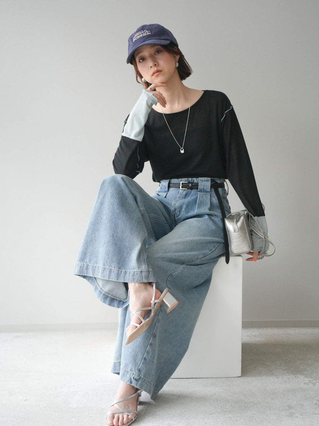 [SET]配色メロウトップス+配色メロウトップス(2set)