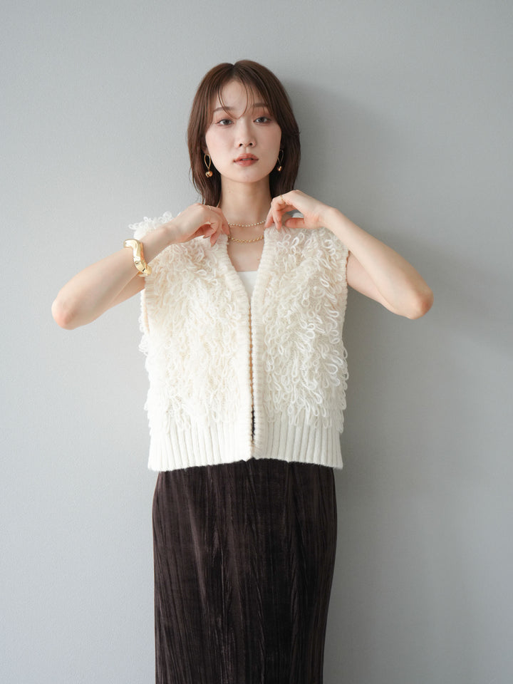 [予約]ループデザインホックベスト /アイボリー