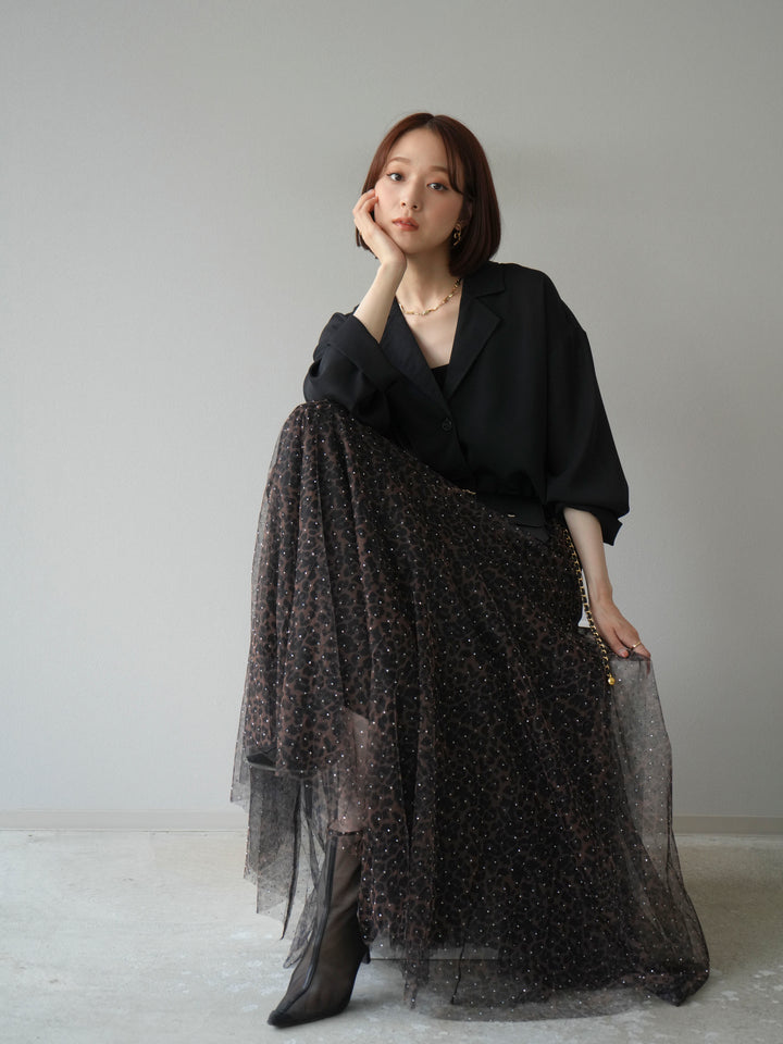 [予約]レーヨンライクショートジャケット/ブラック