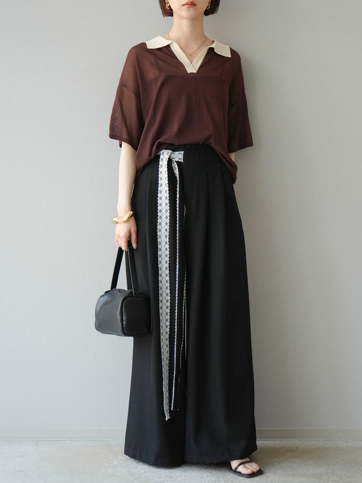 [予約]シアーポロニットプルオーバー/ブラウン