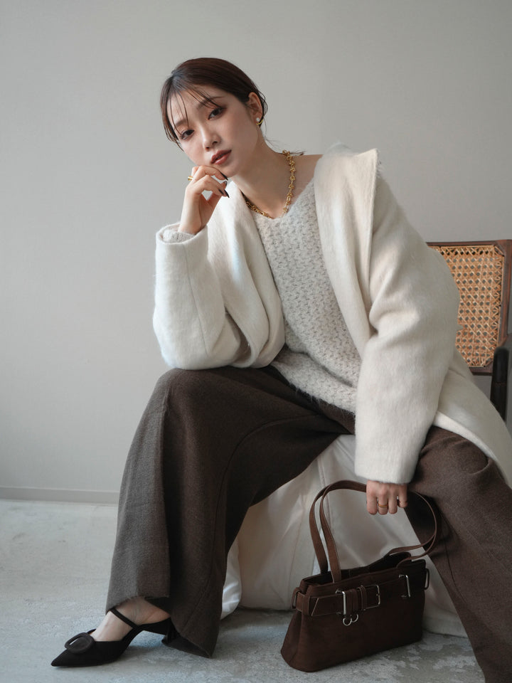 [予約]ソフトシャギーチェスターコート/ivory