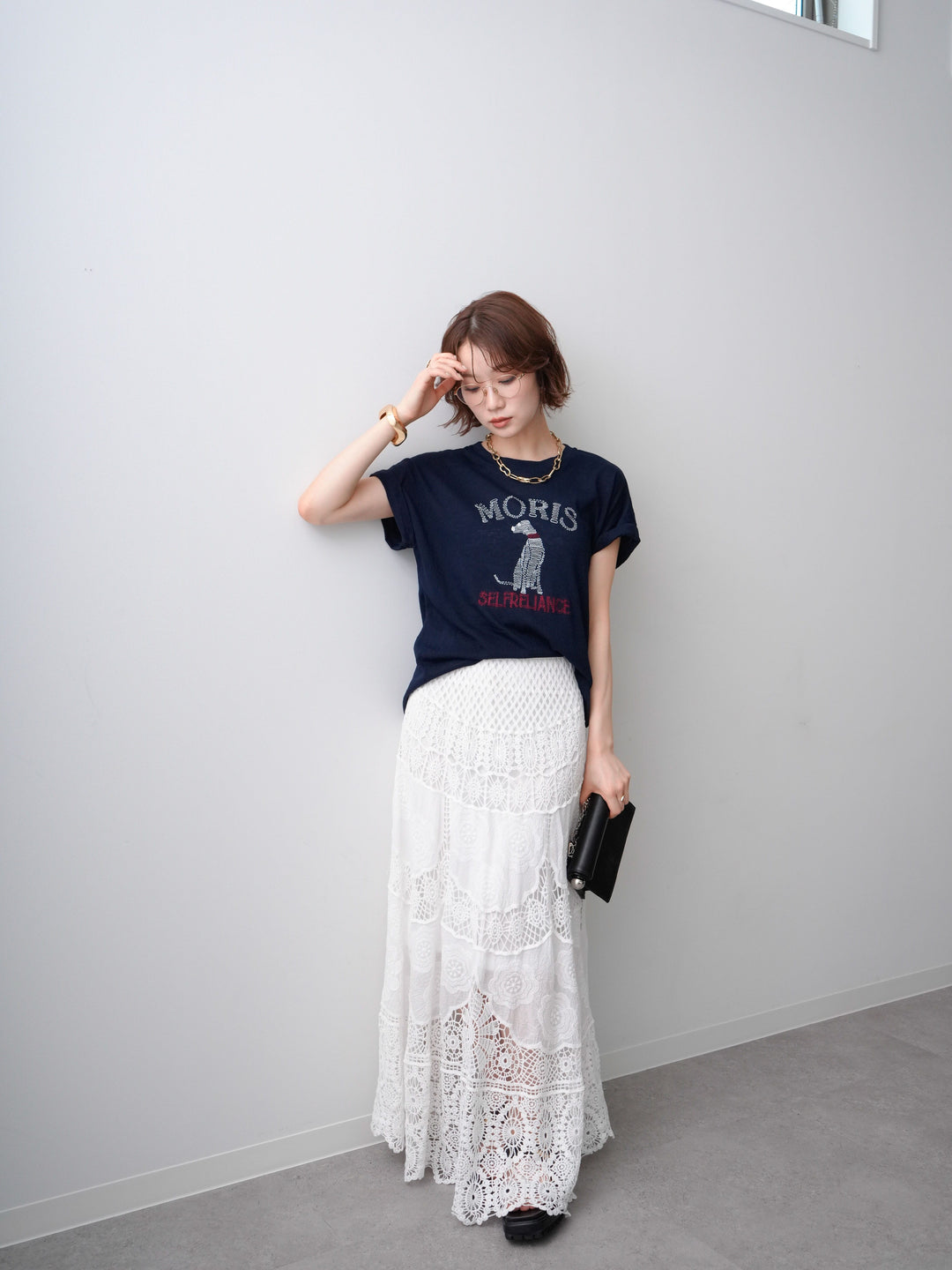 [SET]ドッグエンブロイダリーTEE+選べるアクセセット(2set)