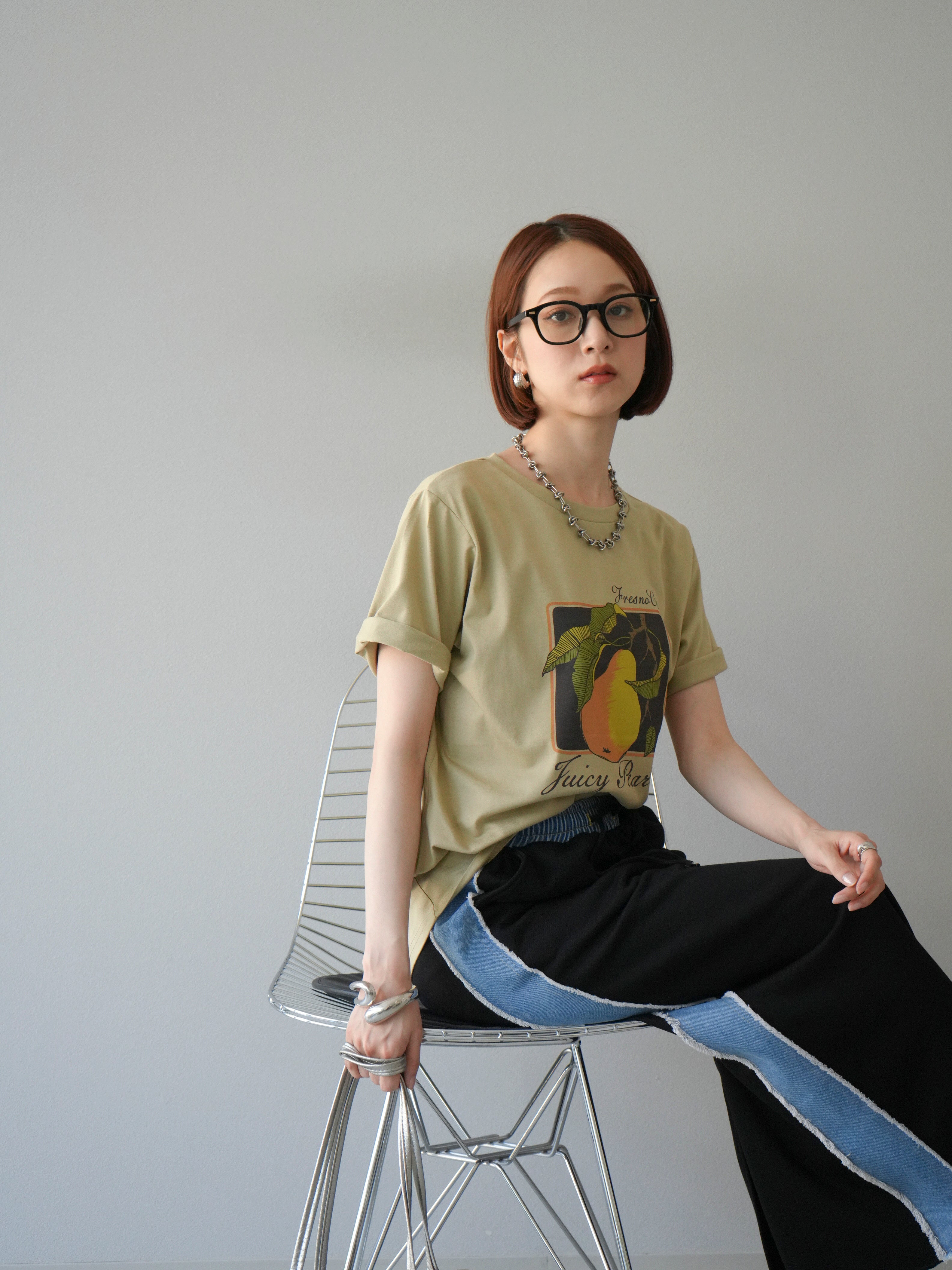 予約]レトロプリントTシャツ/ベージュ – Lumier