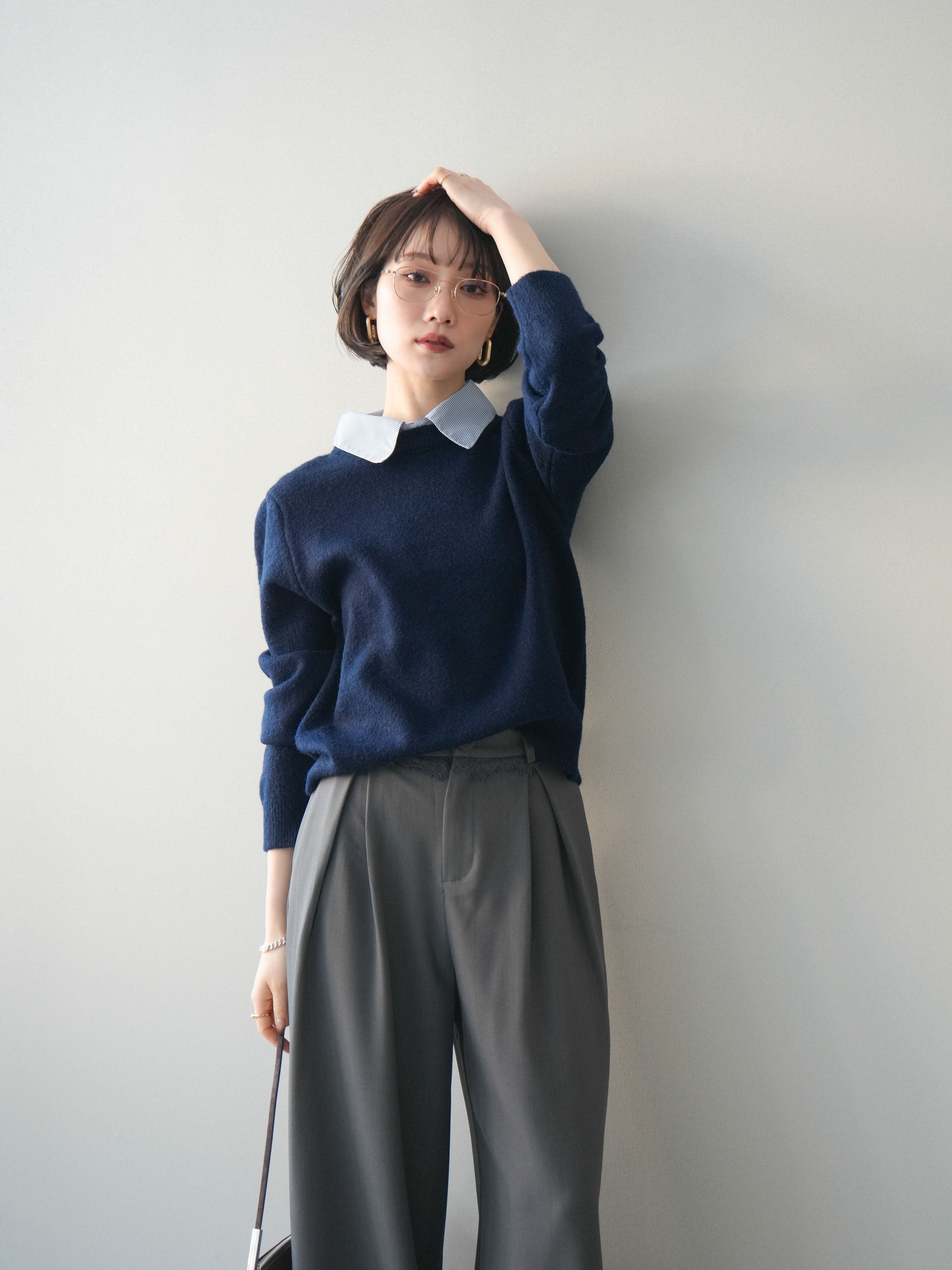 NAPTIME ネイビー L ニットプルオーバー 新品未使用 Naptime. ニットプルオーバー ネイビー Sサイズ 正規 品