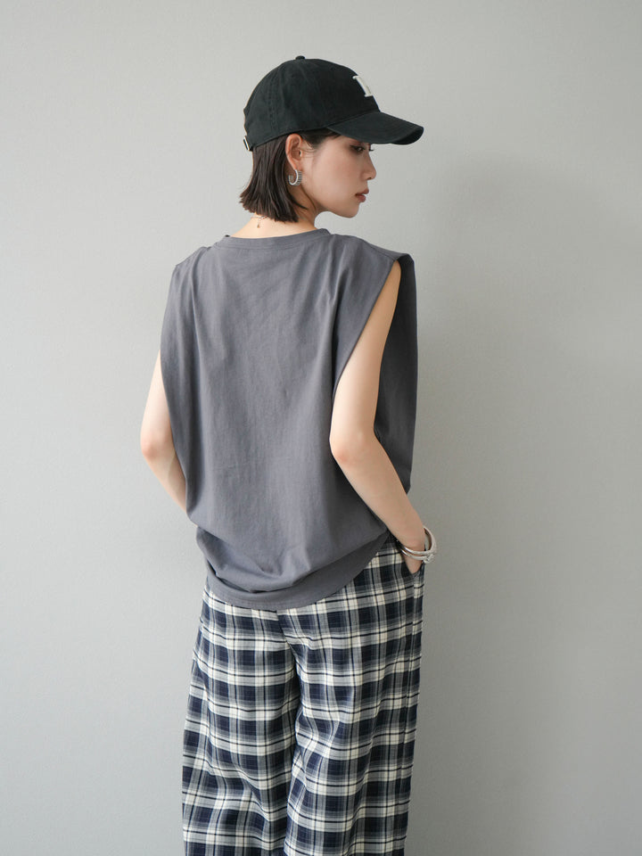 【預購】肩部褶皺法式袖套頭衫/黑色