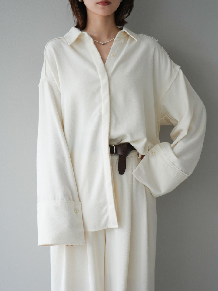 [予約]ネップオーバーシャツ/アイボリー