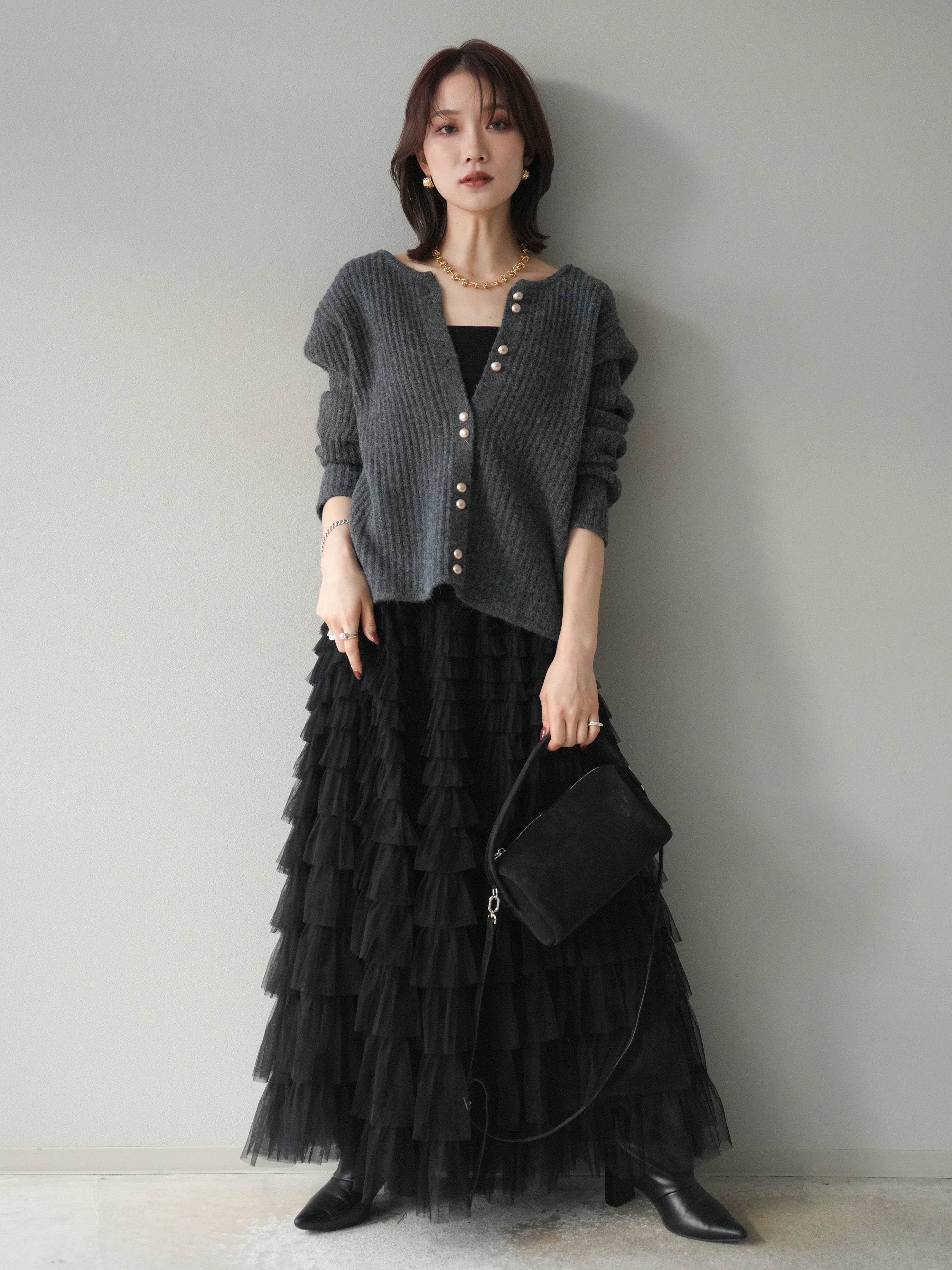 『Lumier』A/W コーデセット★ Lumier/リュミエ][SET]コード刺繍ルーズニットプルオーバー+