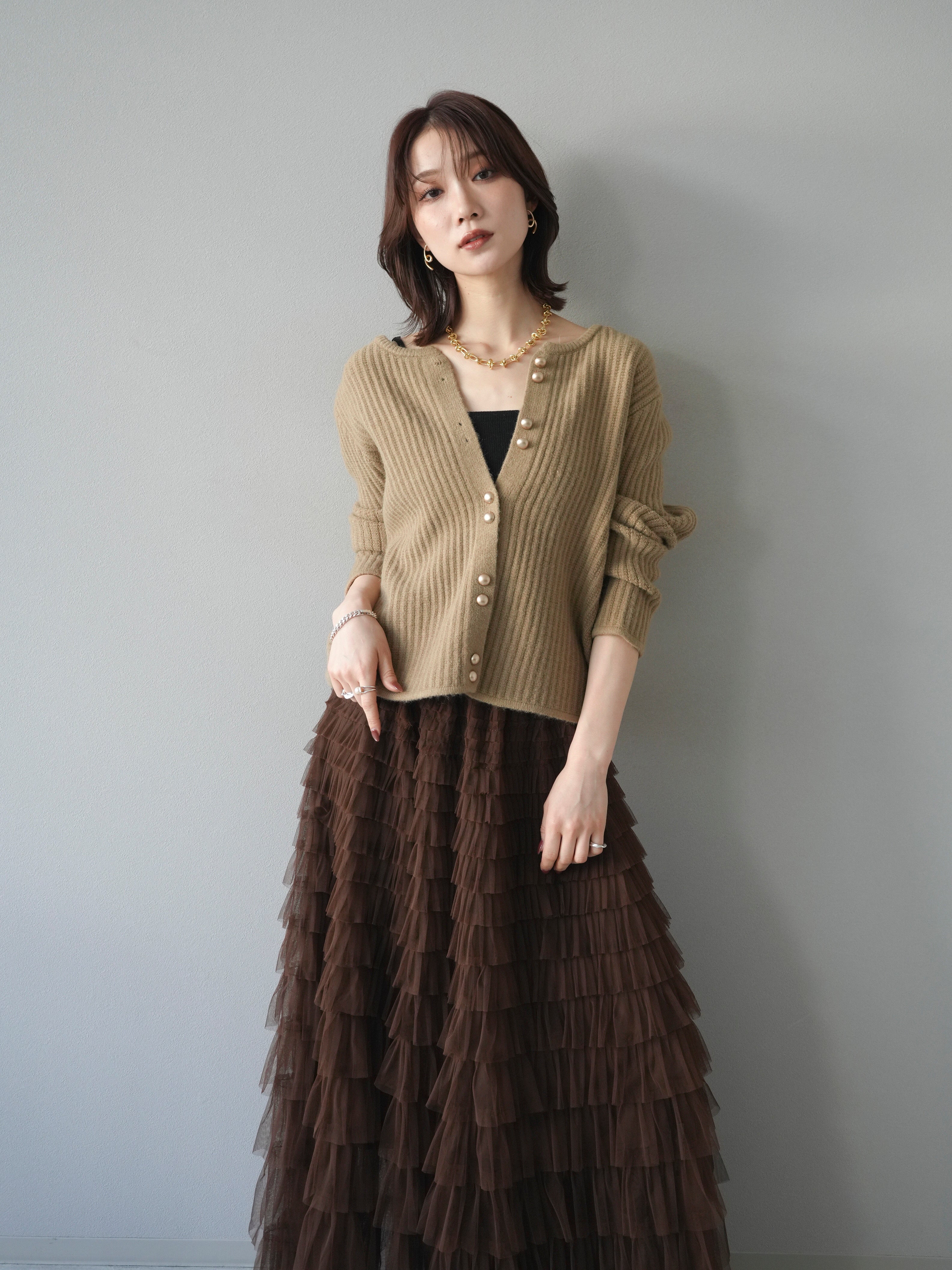 lumier ニットスカートセットアップ+ゴールドボタンダブルジャケット lumier ニットスカートセットアップ+ゴールドボタンダブル