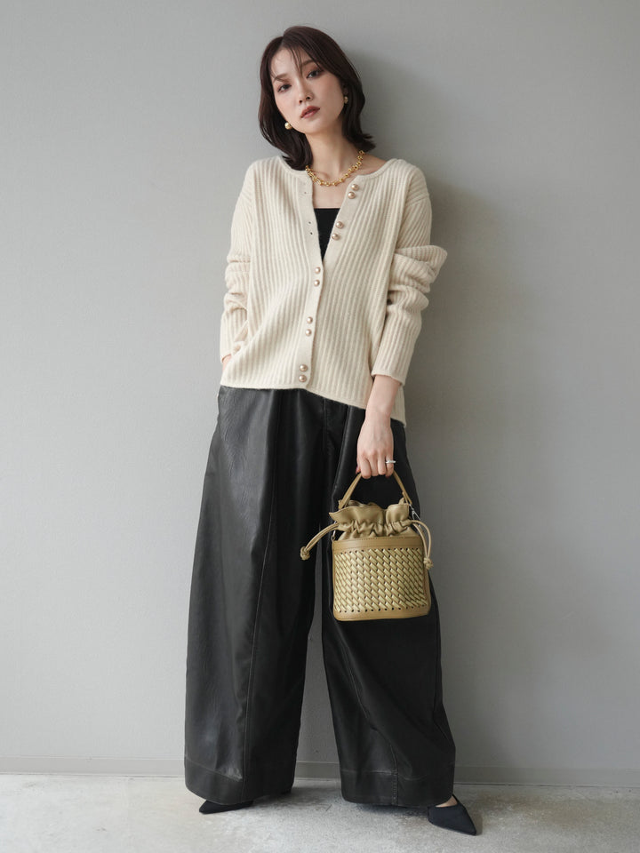 [予約]ゴールドボタンニットカーディガン/ivory