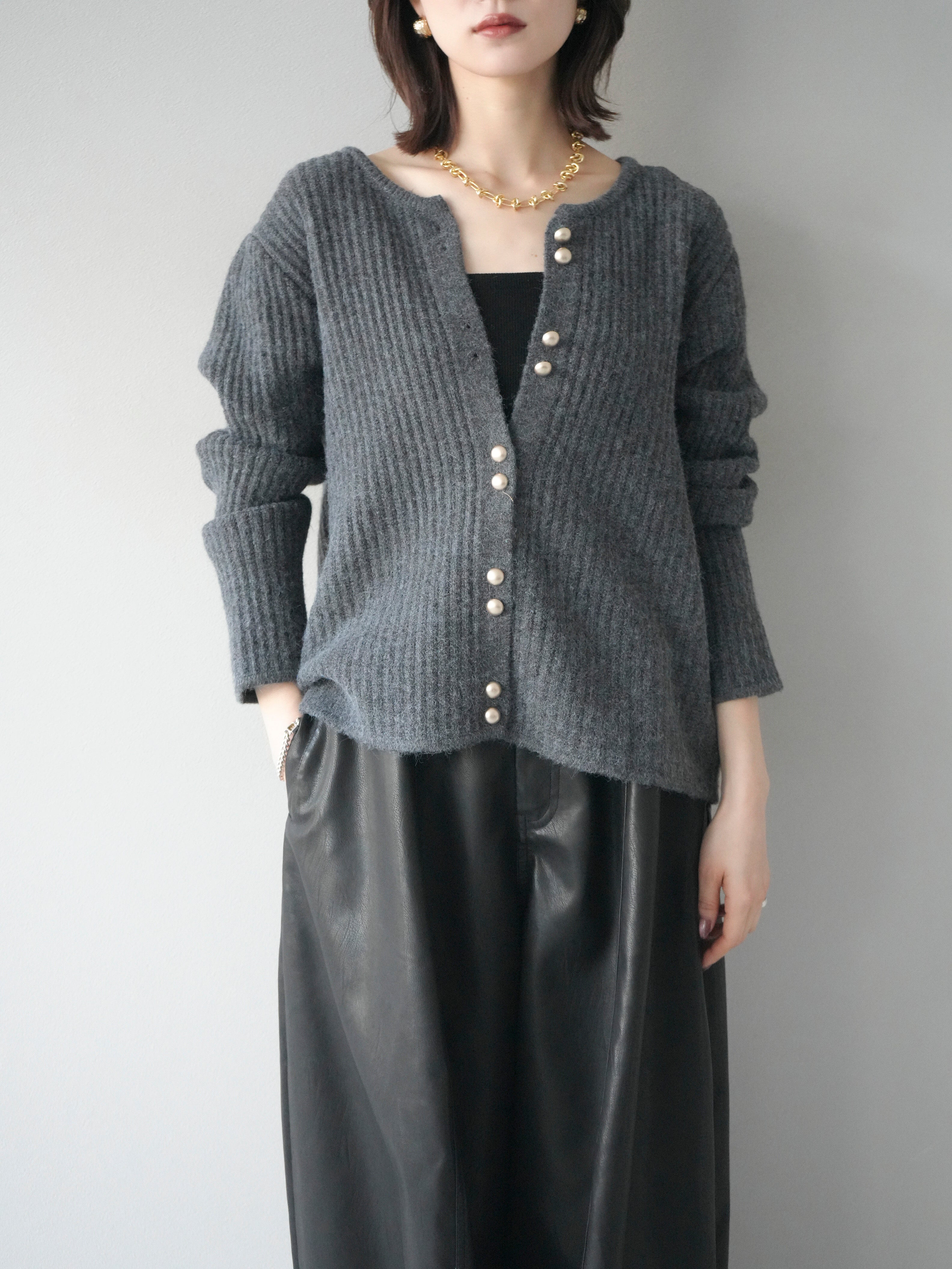 Courrèges ブラック ニットカーディガン 送料無料】Courrèges [クレージュ] / KNITTED ZIPPED CARDIGAN