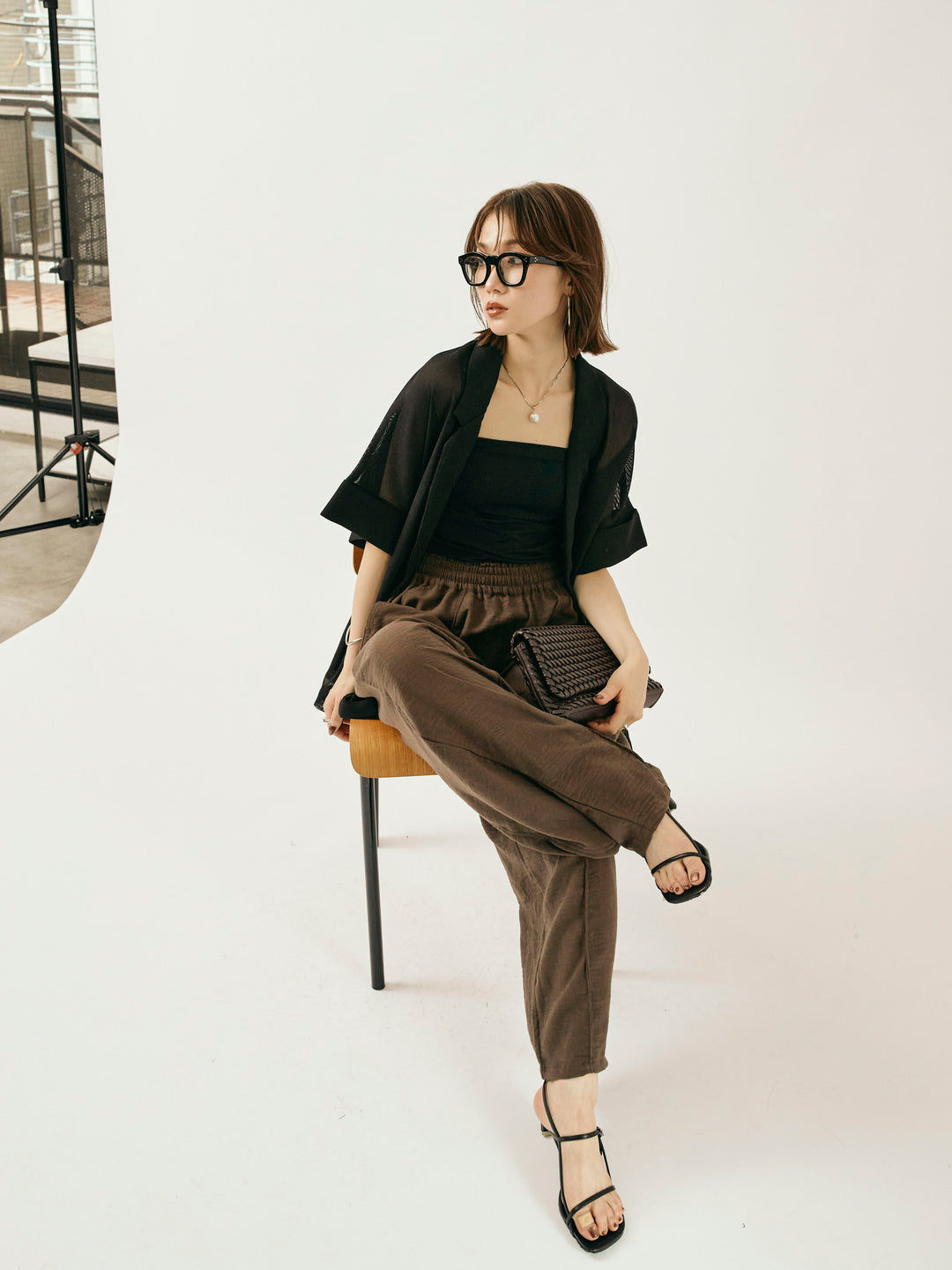 【Allure】[SET]メッシュハーフテーラードジャケット+メッシュハーフテーラードジャケット(2set)