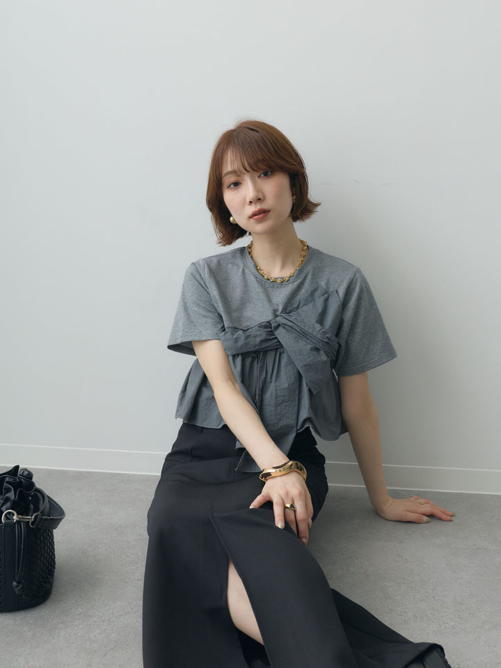 [予約]ナイロンドッキングツイストTEE /gray