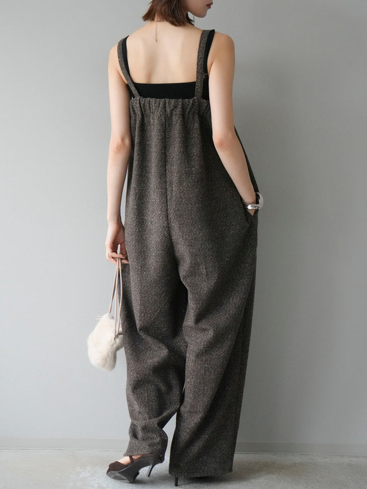 [予約]ツイードベアサロペット/ブラウン