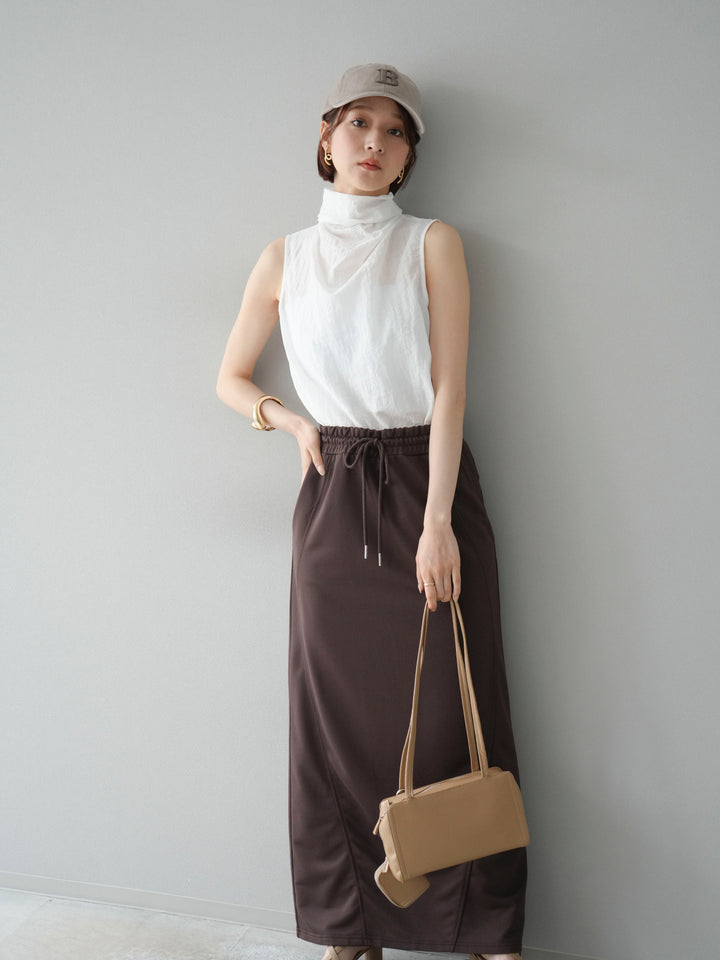 [SET] 後繫帶無袖上衣 + 運動長裙 (2set)