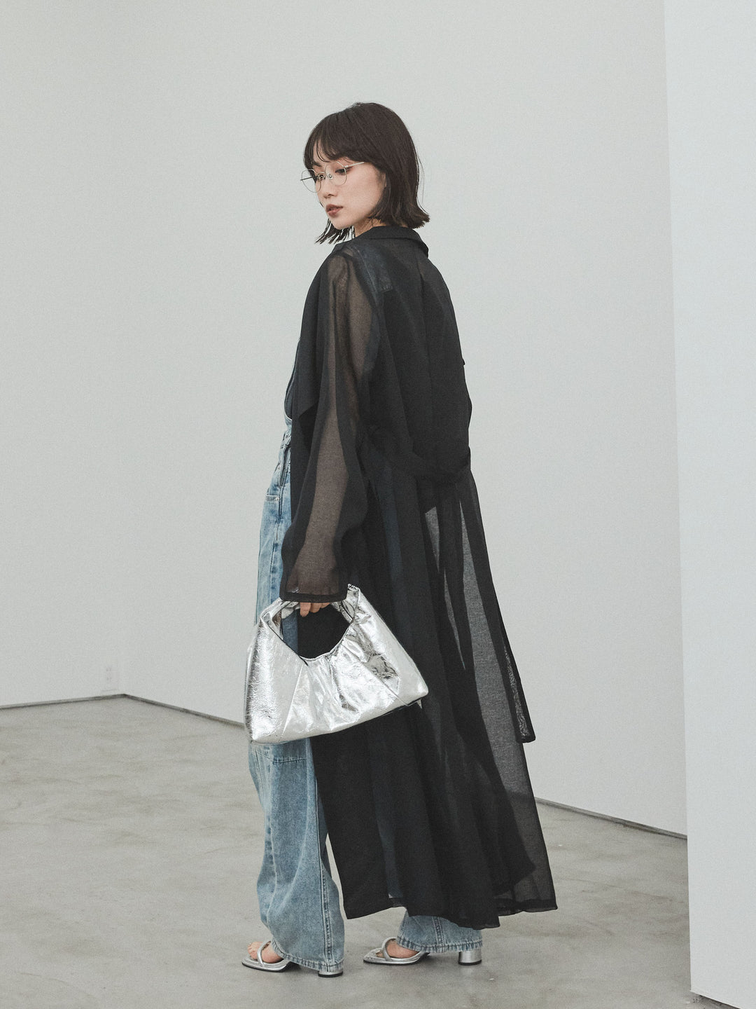 [予約]センターシームデニムサロペット /ライトブルー