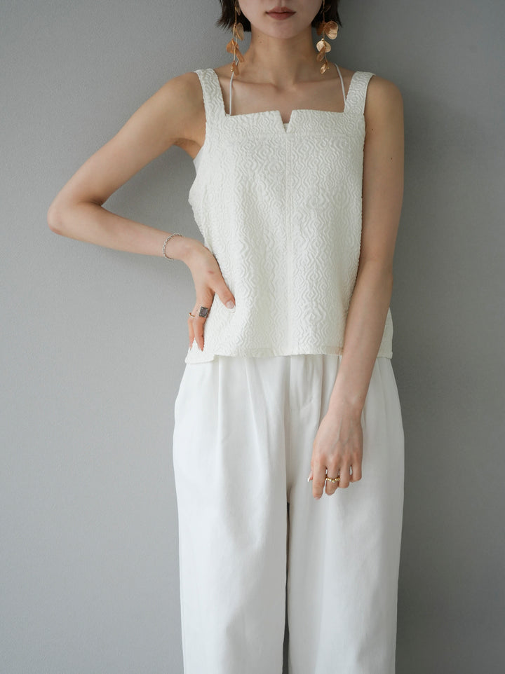 [Pre-order] Puffy Jacquard Bustier Cami Top/Ivory