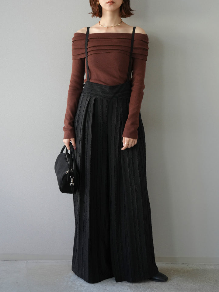 [予約]オフショルニットプルオーバー/ブラウン