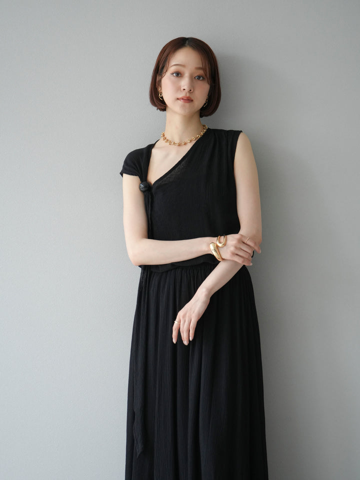 [SET]ビーズモチーフ楊柳ブラウス＆フレアスカートSET UP(2set)