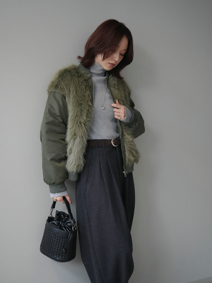 [預訂] 人造毛組合 MA-1/卡其色