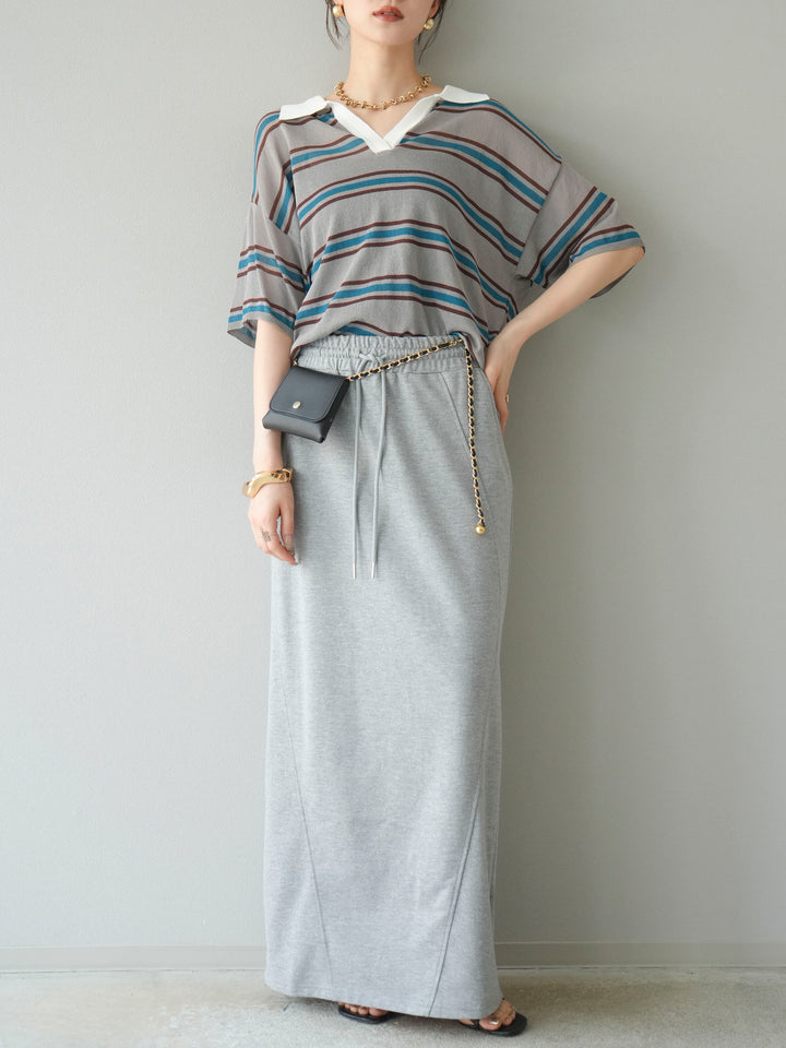 [予約]スウェットロングスカート/グレー