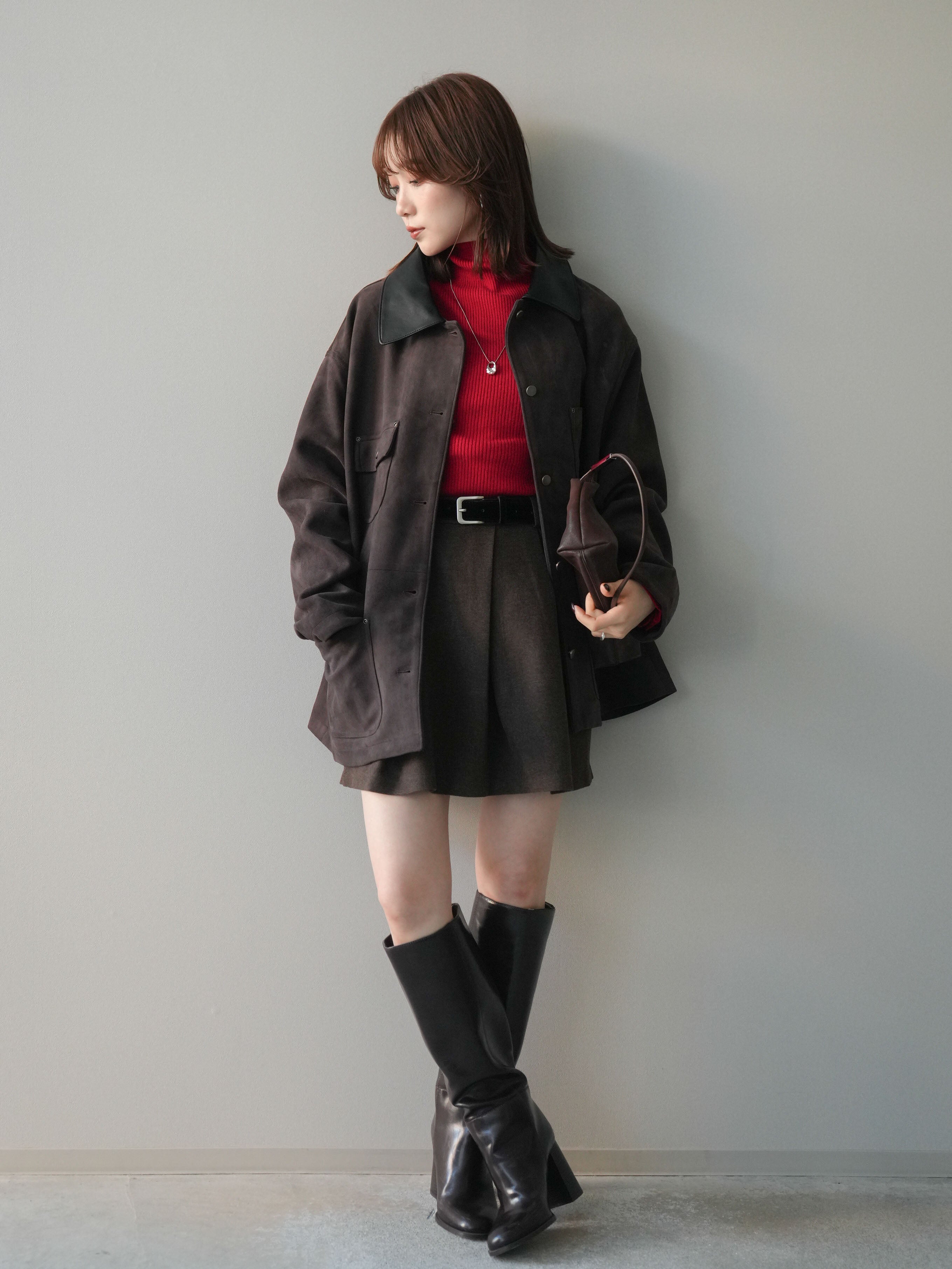 SET]ベルト付きタックミニスカート+ベルト付きタックミニスカート(2set